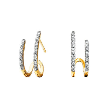 10k Yellow Gold Diamond Illusion Double-Hoop